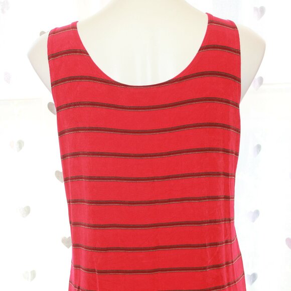 #311 Chico's Travelers Red Striped Dressy Tank Size 3 (16) - Picture 5 of 10